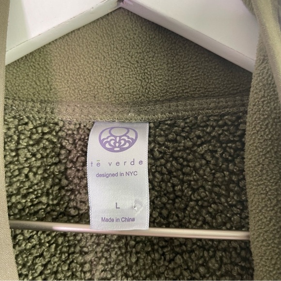 Te Verde green button down fleece jacket size large - Picture 2 of 7